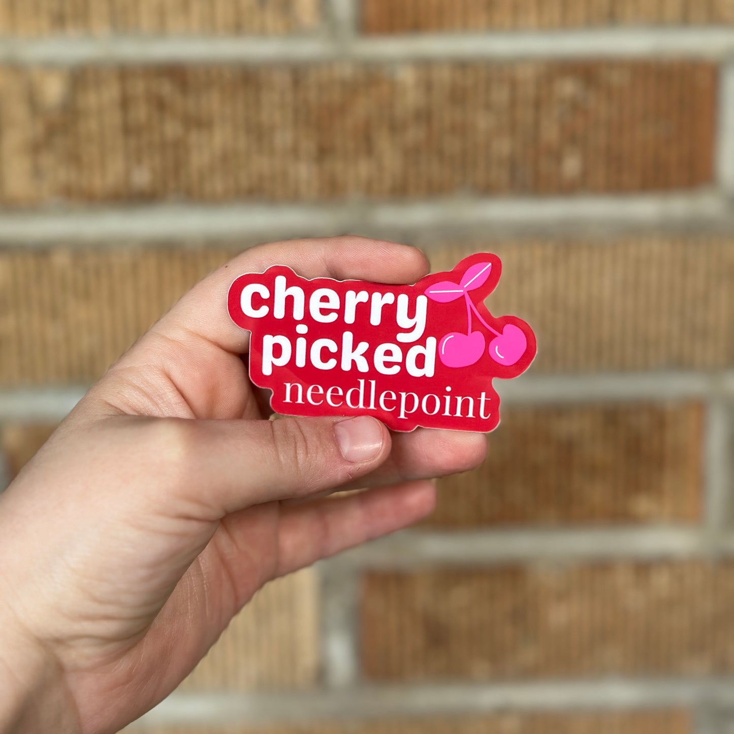 Cherry Picked Needlepoint Sticker