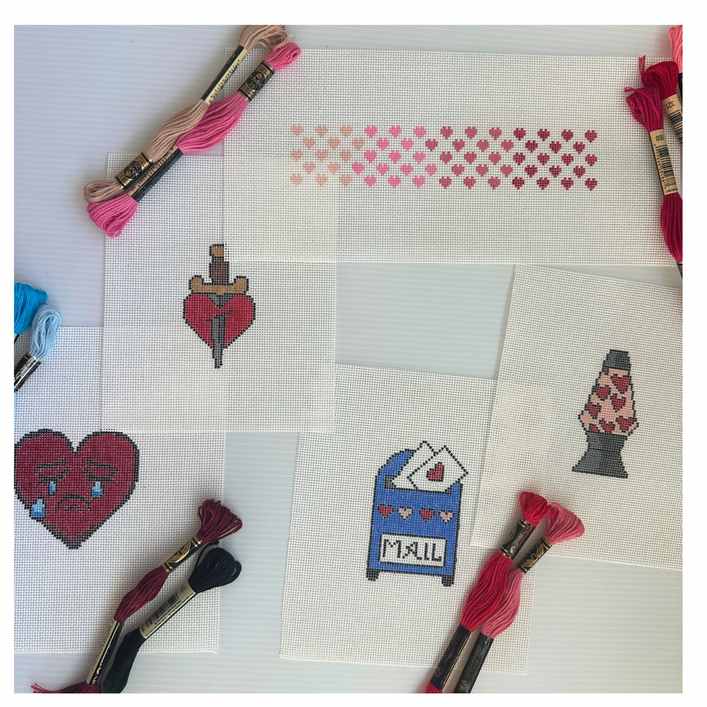 Heart Lava Lamp Needlepoint Canvas