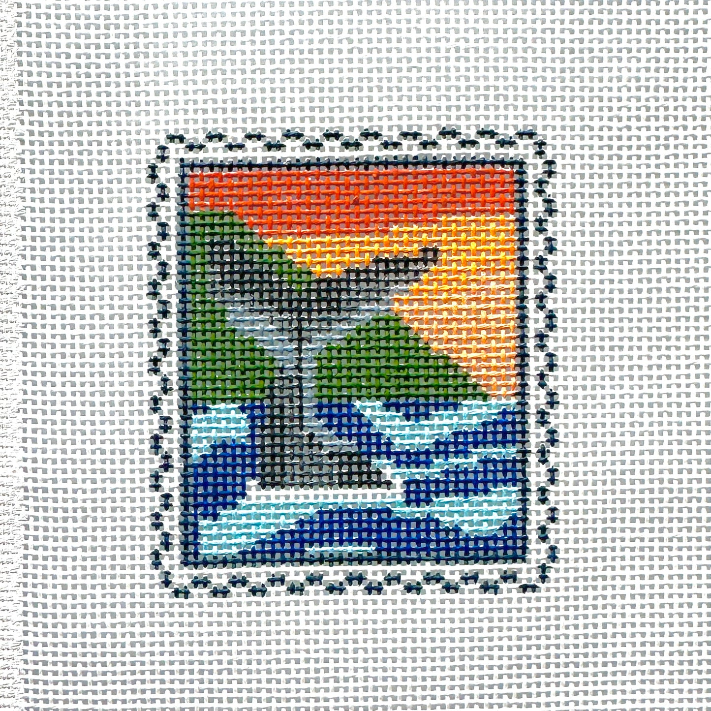Greetings from Whale Week Needlepoint Canvas