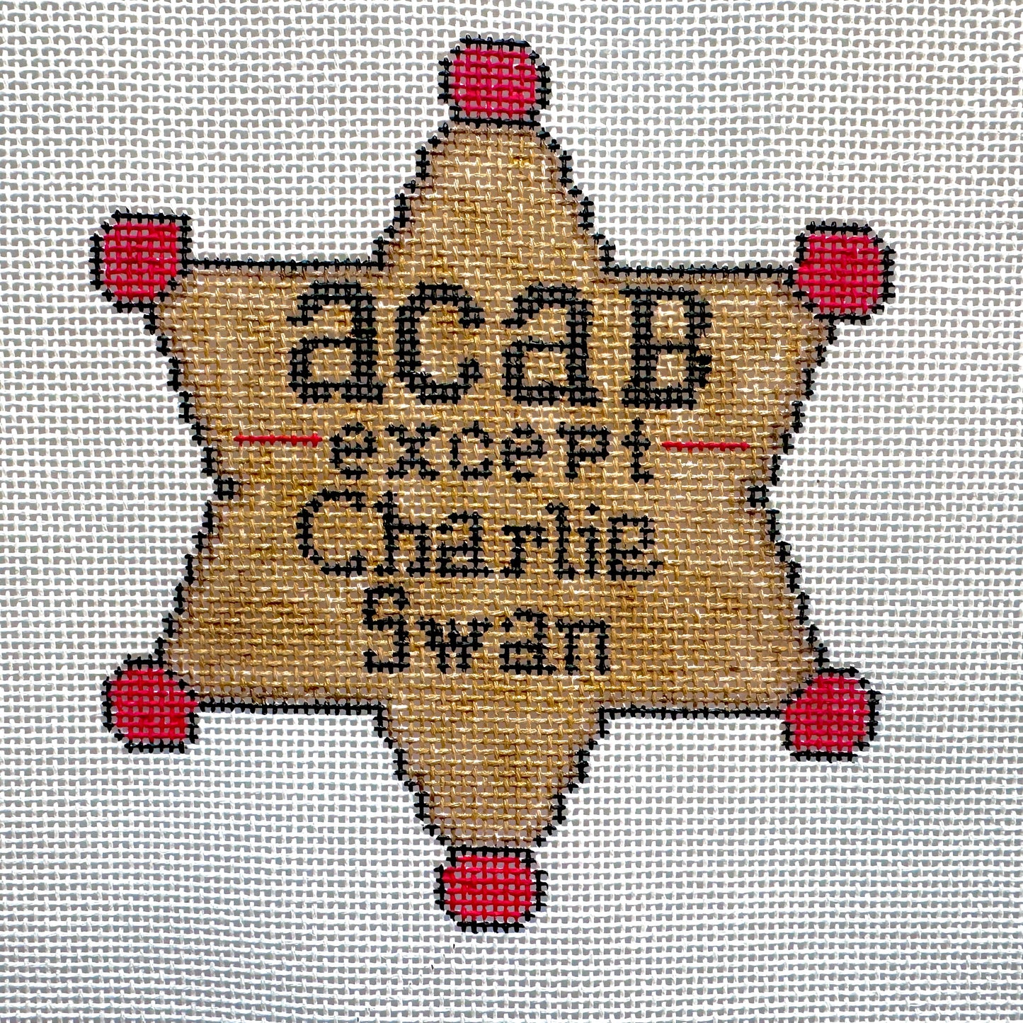 Charlie Swan Sheriff Badge Needlepoint Canvas