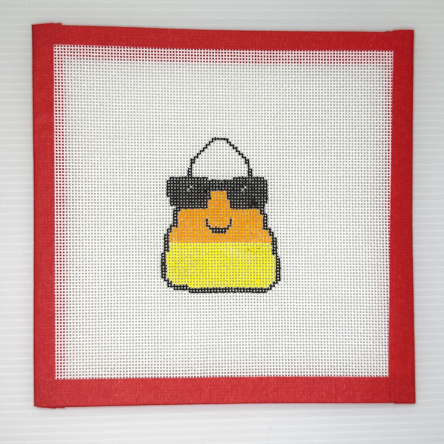 Candy Corn Needlepoint Canvas – Halloween Candy Mini, Hand-Painted 18 Mesh