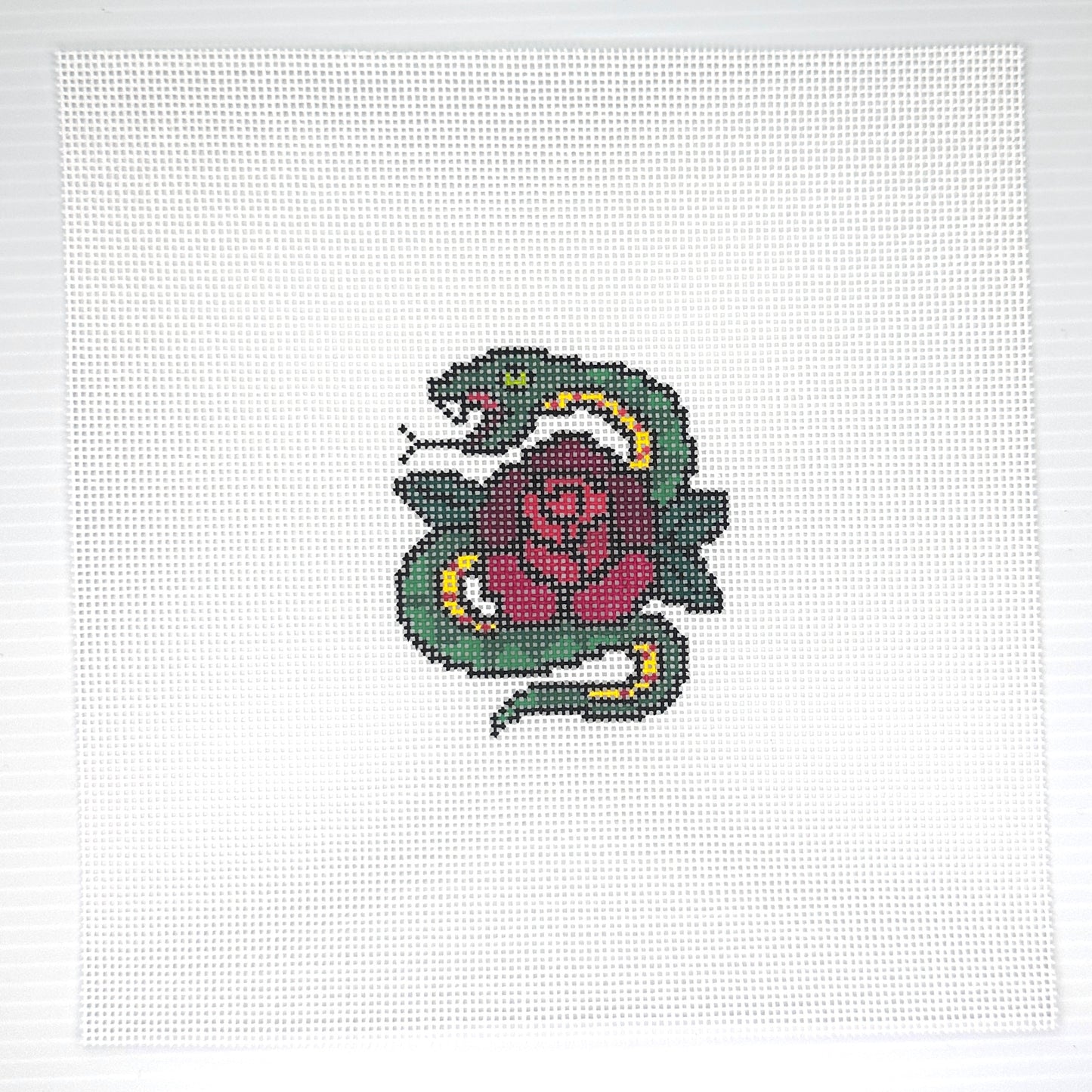 Snake and Rose Needlepoint Canvas