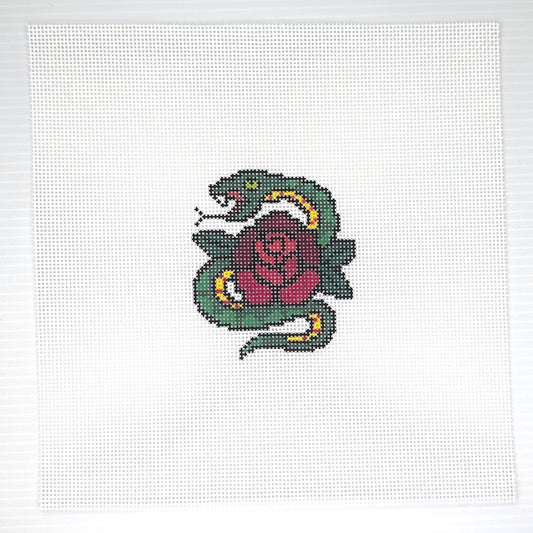 Snake and Rose Needlepoint Canvas