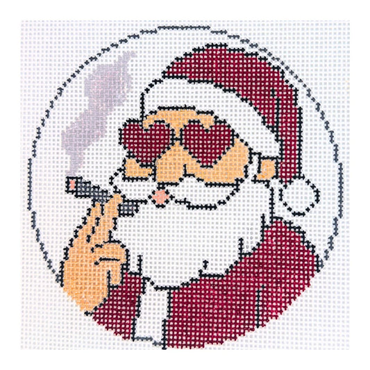 Smoking Santa Needlepoint Canvas