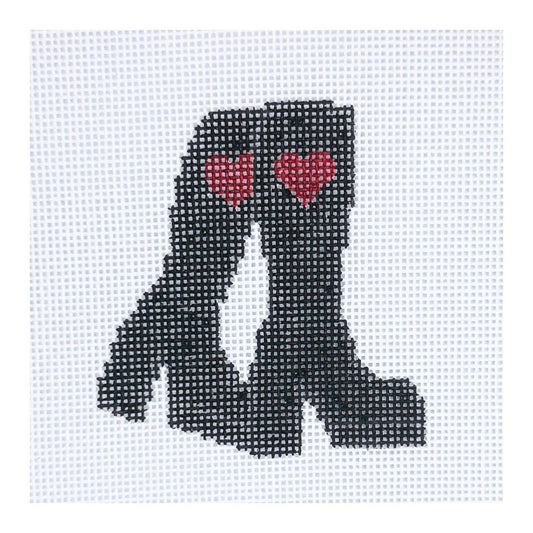 Black Heart Boots Needlepoint Canvas