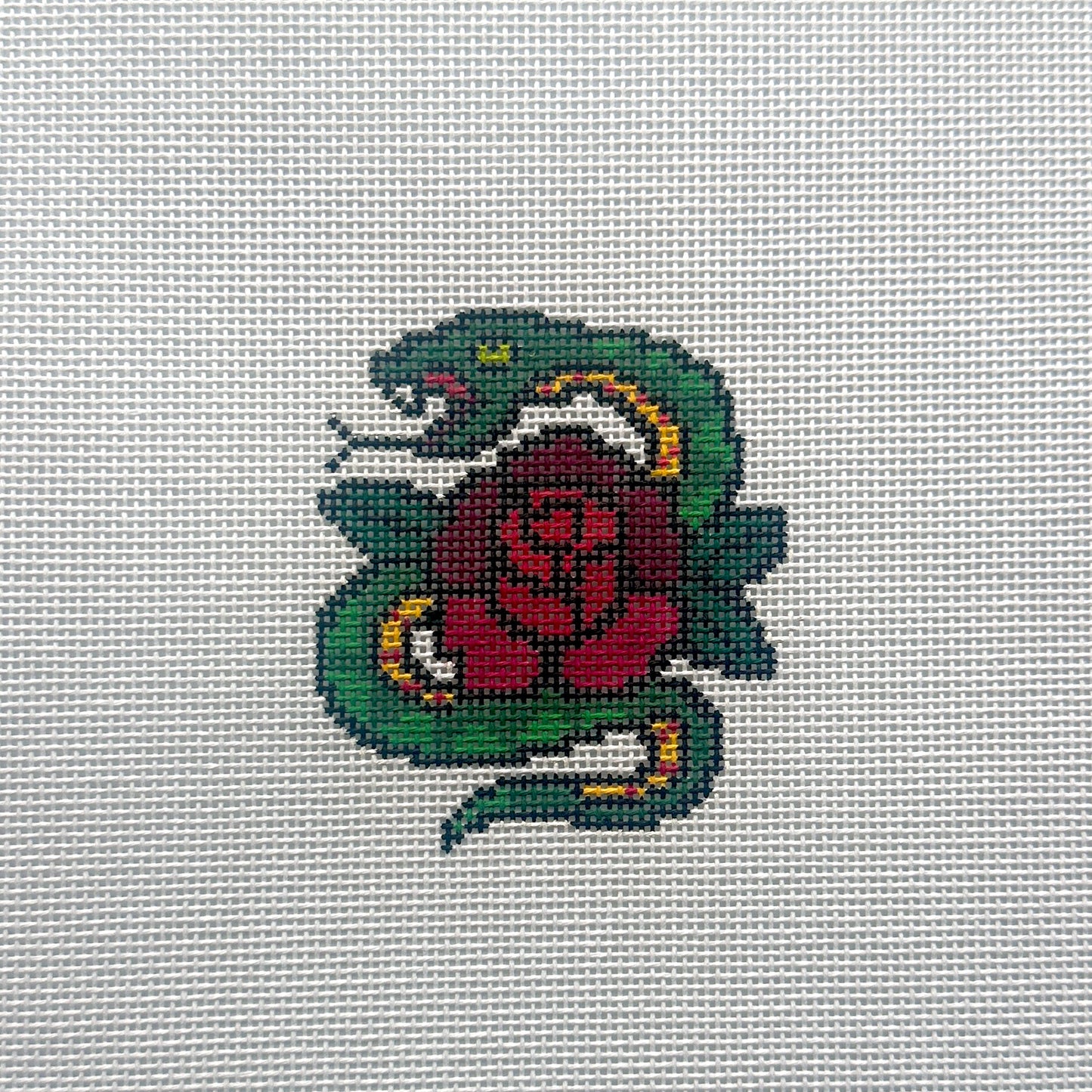 Snake and Rose Needlepoint Canvas