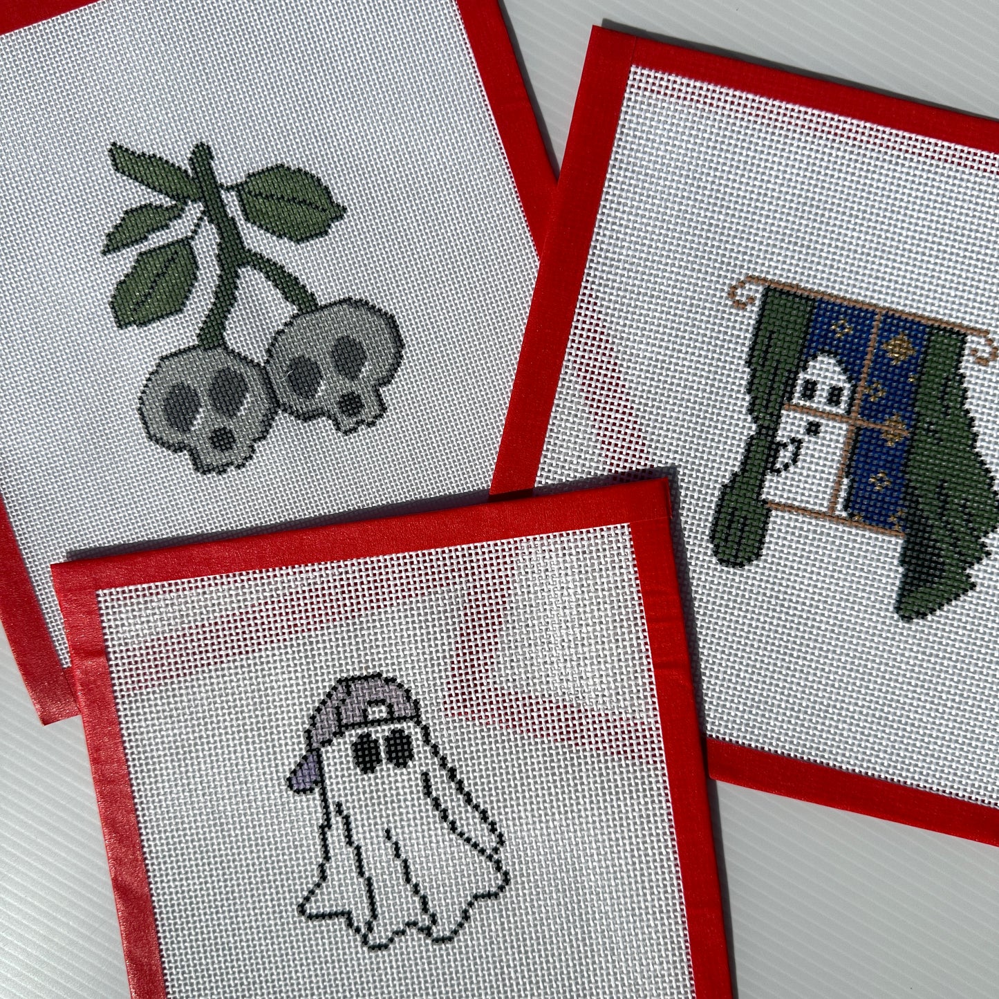 Ghost with Baseball Hat Needlepoint Canvas
