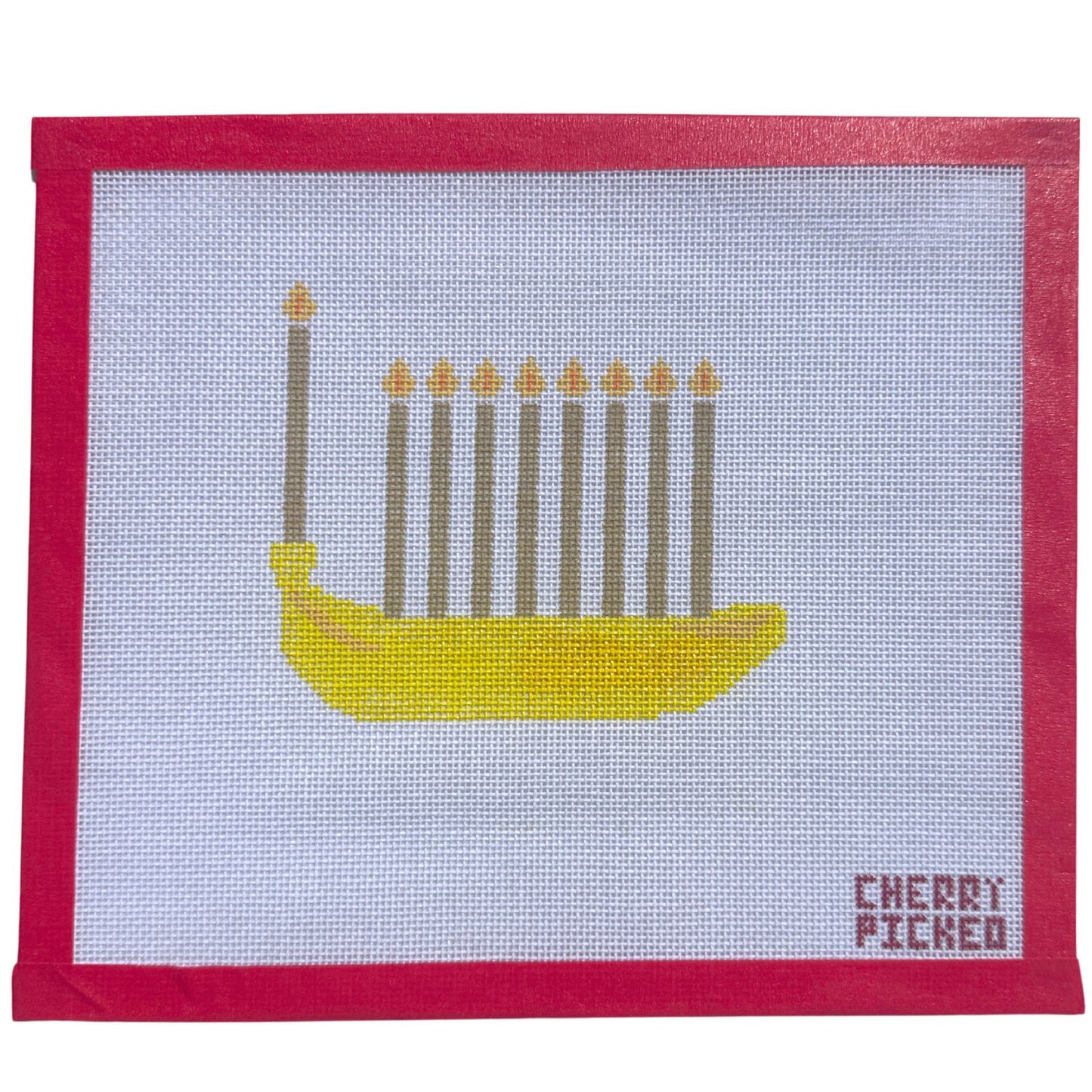 Banana Menorah Needlepoint Canvas