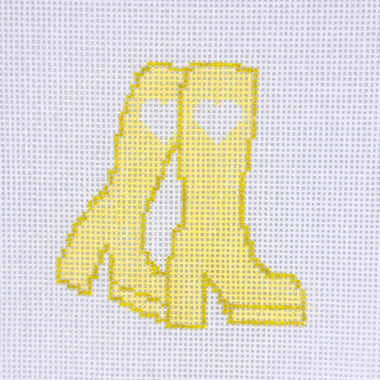 Yellow Heart Boots Needlepoint Canvas