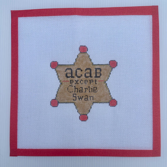 Charlie Swan Sheriff Badge Needlepoint Canvas