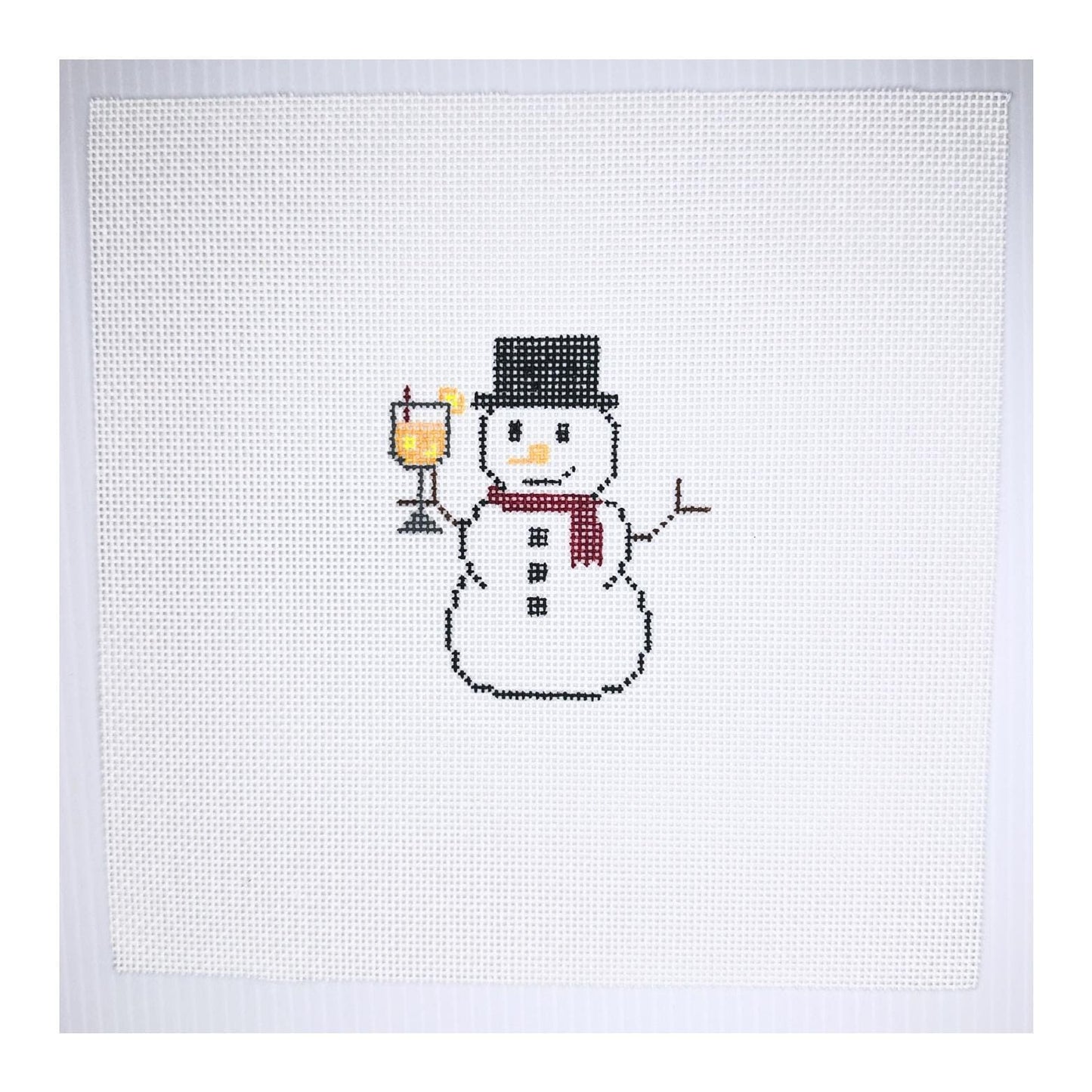 Aperol Spritz Snowman Needlepoint Canvas